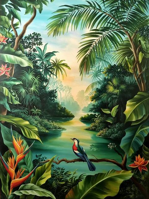 Tropical Forest Flowers - Paint by numbers