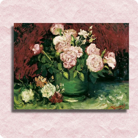 Van Gogh - Bowl with Peonies and Roses Canvas - Paint by numbers