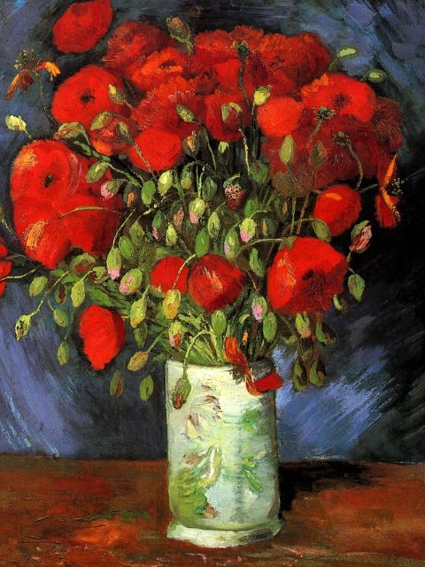 Van Gogh - Vase with Red Poppies 1886 - Paint by numbers