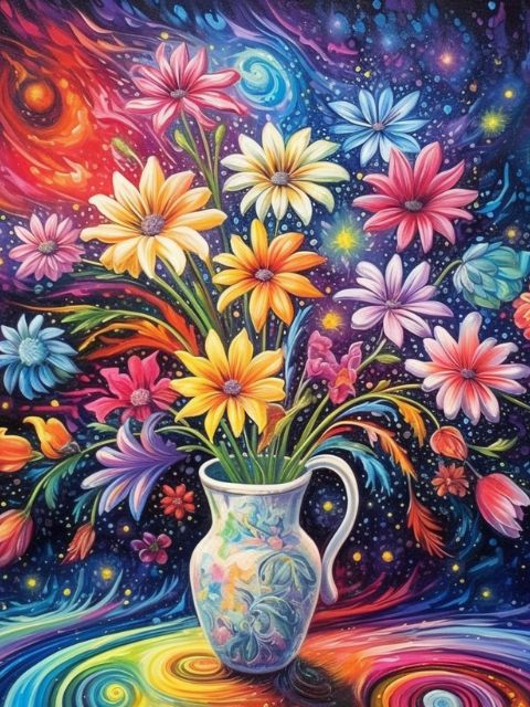 Vase voller Blumen - Malen-nach-Zahlen-Shop