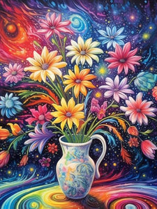 Vase voller Blumen - Malen nach Zahlen
