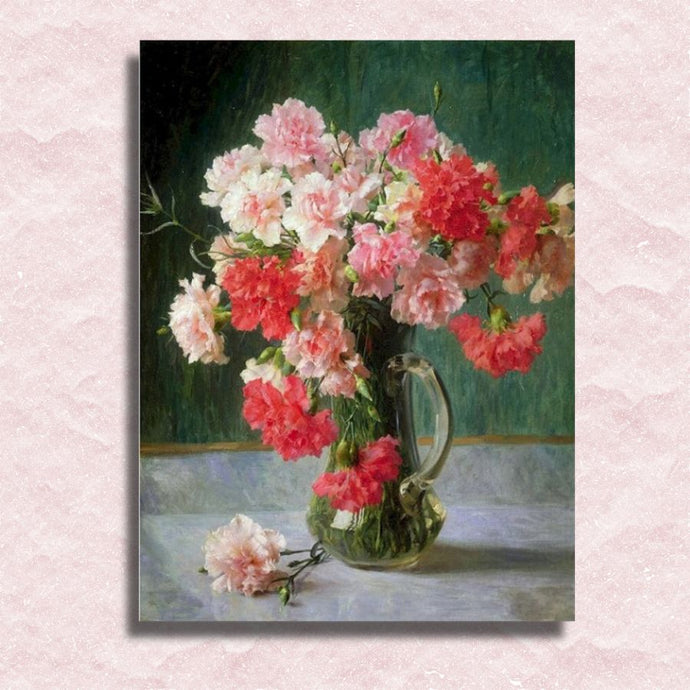 Vase of Carnations Canvas - Painting by numbers shop
