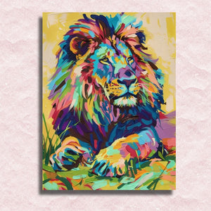Levendige kleuren leeuw canvas - Schilderen op nummer winkel