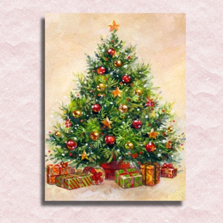 Vintage-Weihnachtsbaum-Leinwand – Malen-nach-Zahlen-Shop