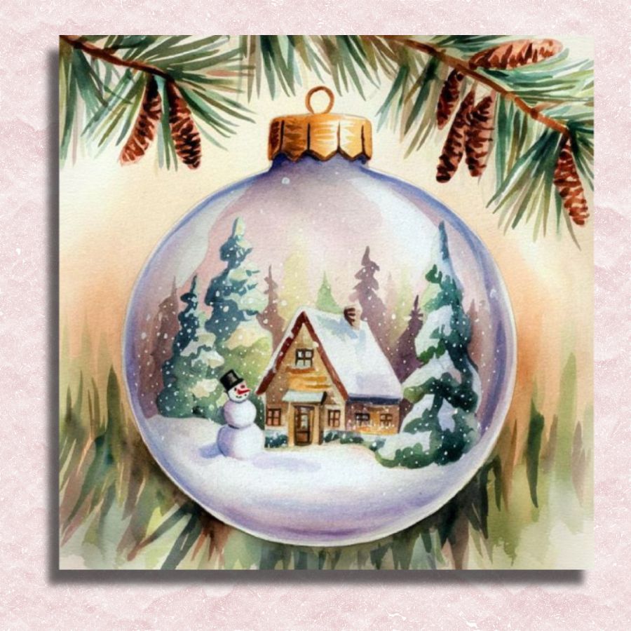 Vintage Christmas Ball Canvas - Paint by numbers