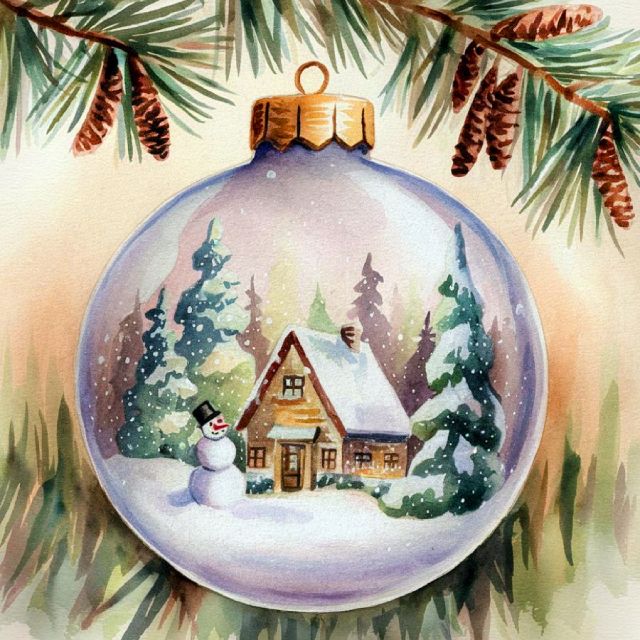 Vintage Christmas Ball - Paint by numbers