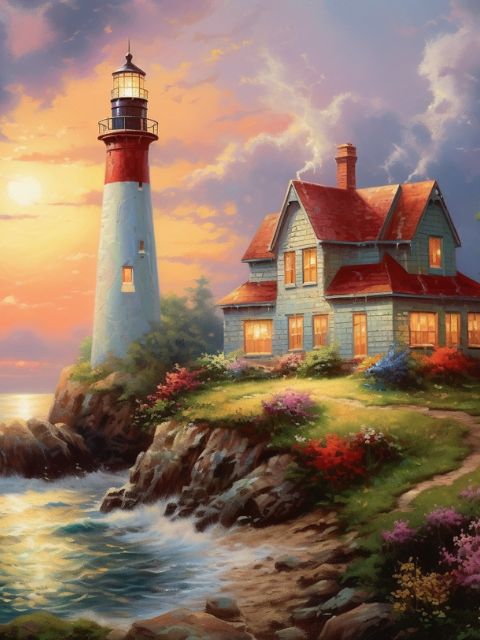 Vintage Lighthouse Paint by numbers