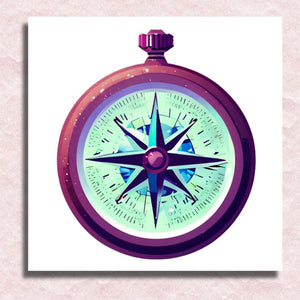 Violetter Kompass-Leinwand – Malen-nach-Zahlen-Shop