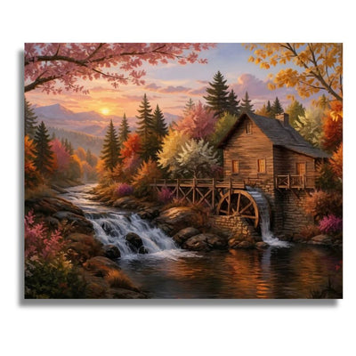 Water Mill - Paint by numbers