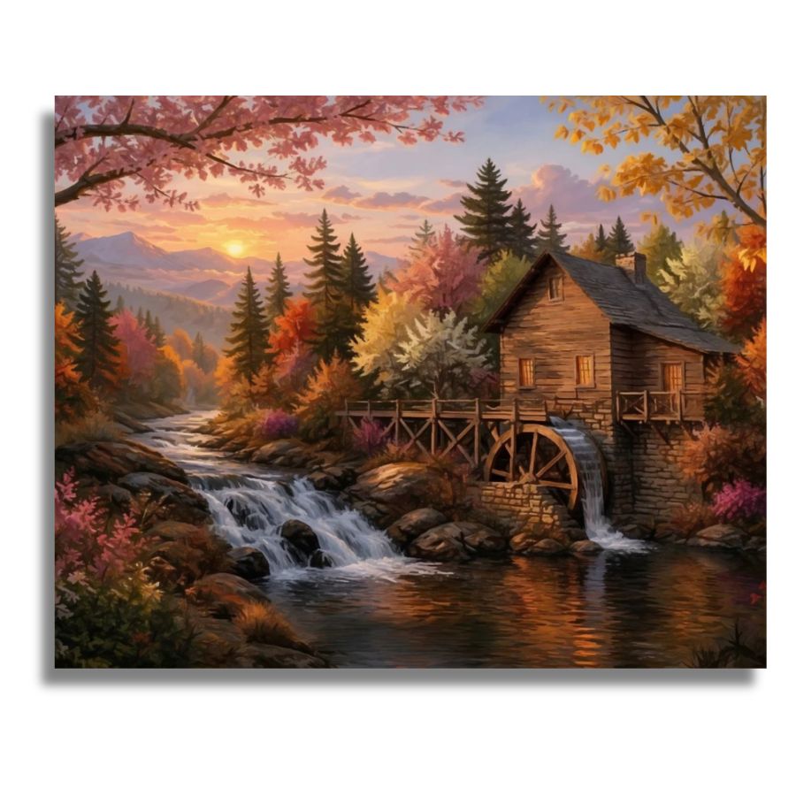 Water Mill - Paint by numbers