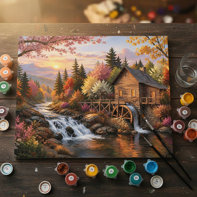 Water Mill - Paint by numbers kit