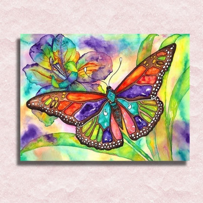 Aquarell gemalte Schmetterlings-Rhapsodie-Leinwand – Malen-nach-Zahlen-Shop