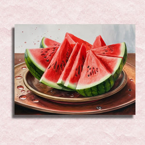 Leinwand mit Wassermelonenscheiben - Malen-nach-Zahlen-Shop
