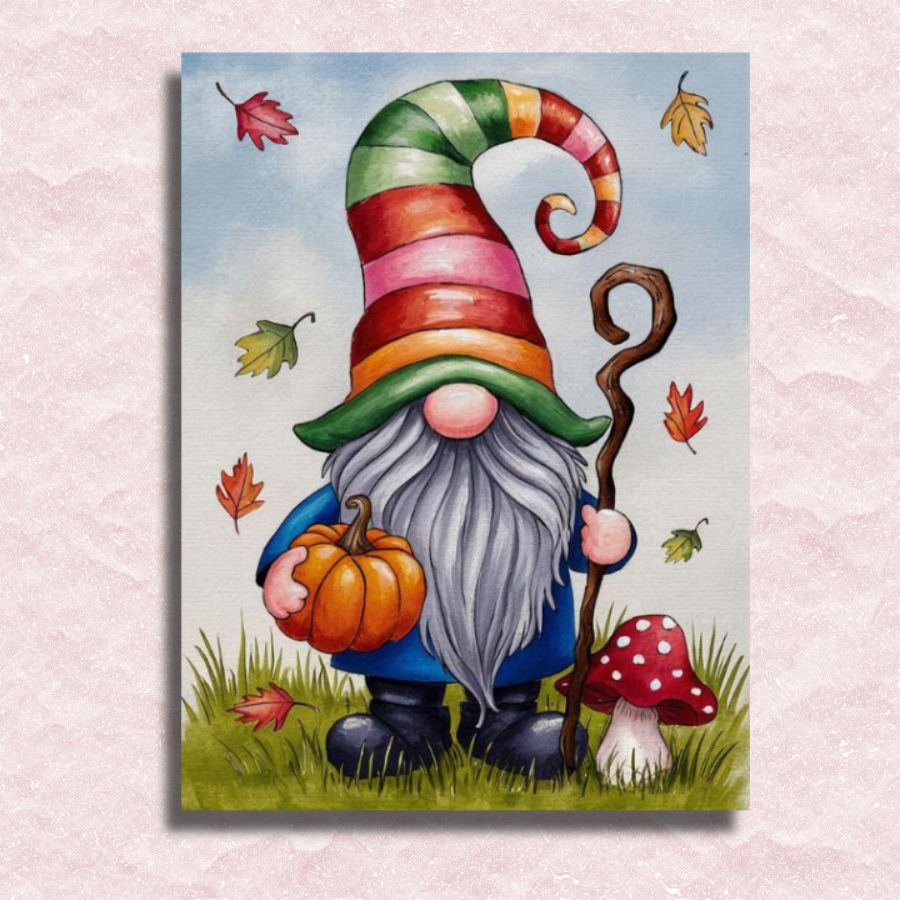 Whimsy Fall Gnome Canvas - Paint by numbers