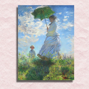 Claude Monet - Frau mit Sonnenschirm Leinwand - Malen-nach-Zahlen-Shop