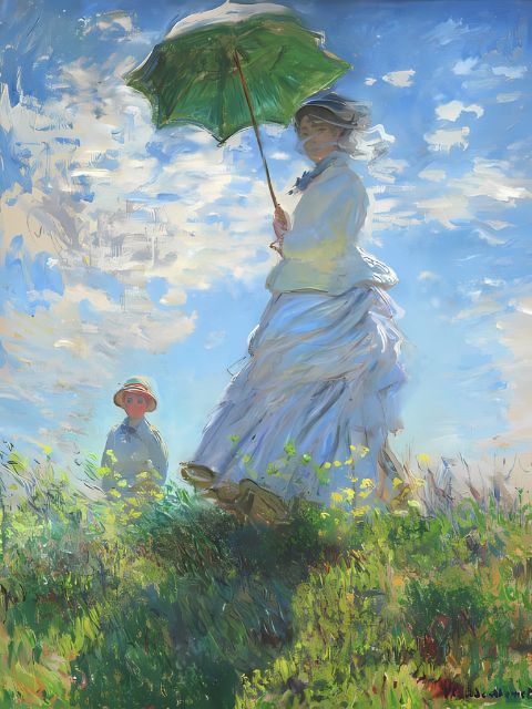 Claude Monet - Vrouw met parasol - Winkel voor schilderen op nummer