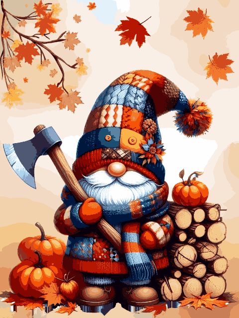 Woodland Lumberjack Gnome - Paint by numbers – Painting By Numbers Shop