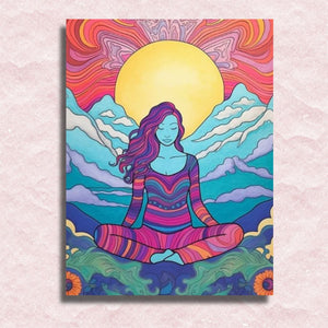 Yoga Girl Meditation Canvas - Painting by numbers shop