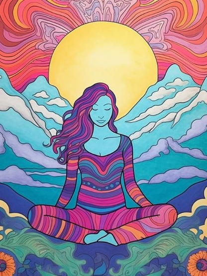 Yoga Girl Meditation - Painting by numbers shop