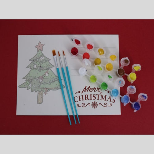 Christmas tree cards paint by numbers