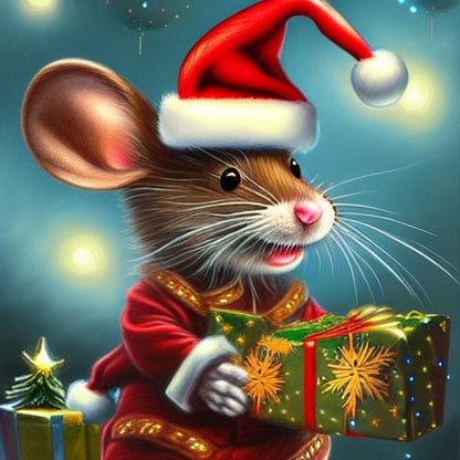 Christmas Mouse - Paint by numbers