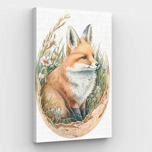 Easter Egg Fox verf op nummer canvas