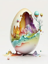 Laad de afbeelding in de Gallery-viewer, Easter Egg With Hot Air Balloons verf op nummer