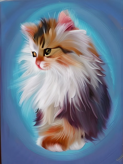 Fluffy Cat Paint by numbers