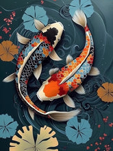 Laad de afbeelding in de Gallery-viewer, Koi Fish in Pond Paint by numbers