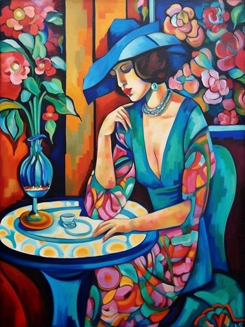 Woman in Blue - Painting by numbers shop