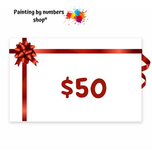 Paint by numbers gift card
