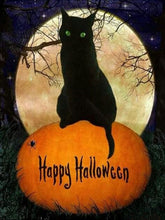 Laden Sie das Bild in den Galerie-Viewer, Gruselige Katze Halloween Malen nach Zahlen