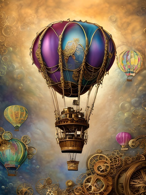 A Balloon Fantasy of Jules Verne Paint by Numbers