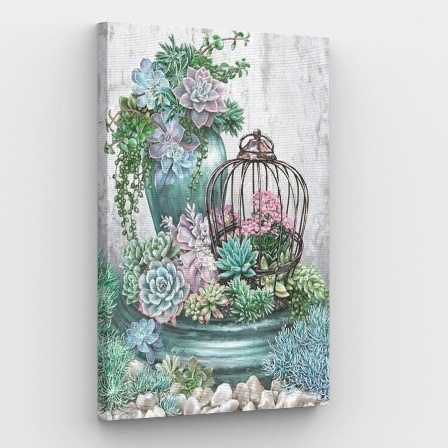 Adorable Succulents Canvas - Painting by numbers shop
