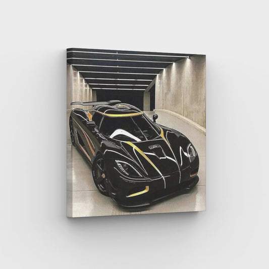 Amazing Black Racing Car Canvas - Painting by numbers shop