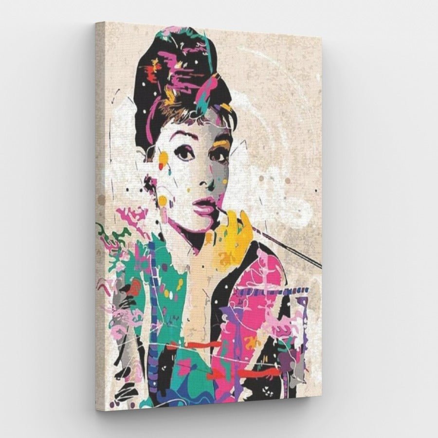 Audrey Hepburn Canvas - Schilderij op nummerwinkel
