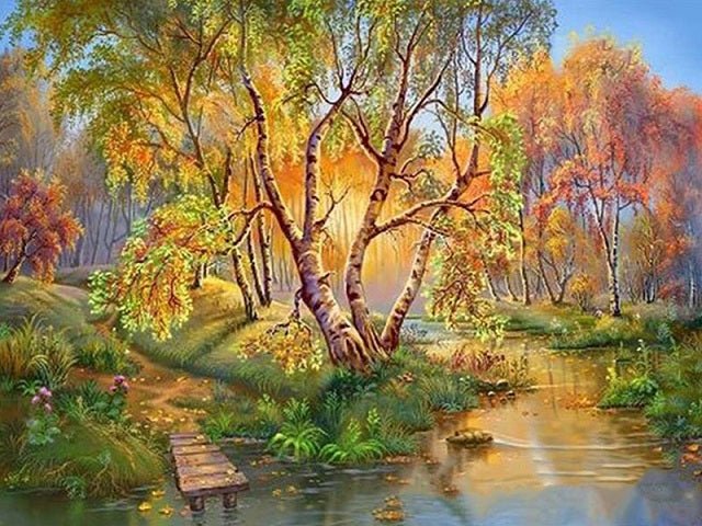 Autumn Birches - Painting by numbers shop