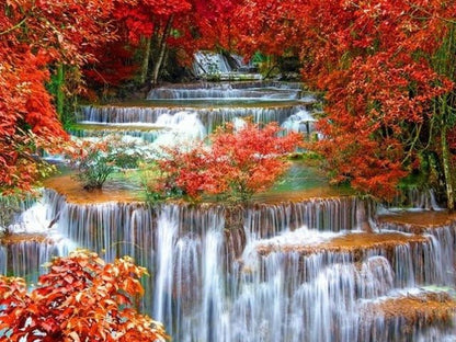 Herbstliche Wasserfälle - Malen-nach-Zahlen-Shop
