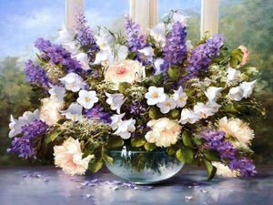 Schöne Blumen in Vase - Malen-nach-Zahlen-Shop