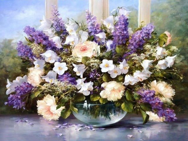 Beautiful Flowers in Vase - Painting by numbers shop