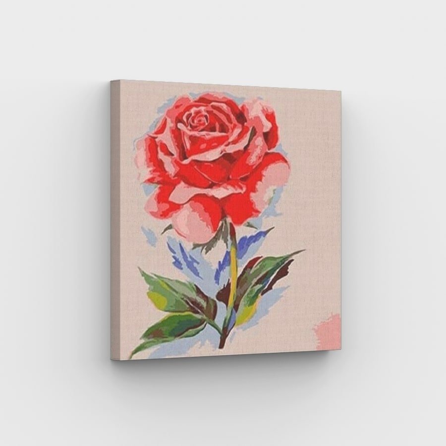 Prachtig Red Rose Canvas - Schilderij op nummerwinkel