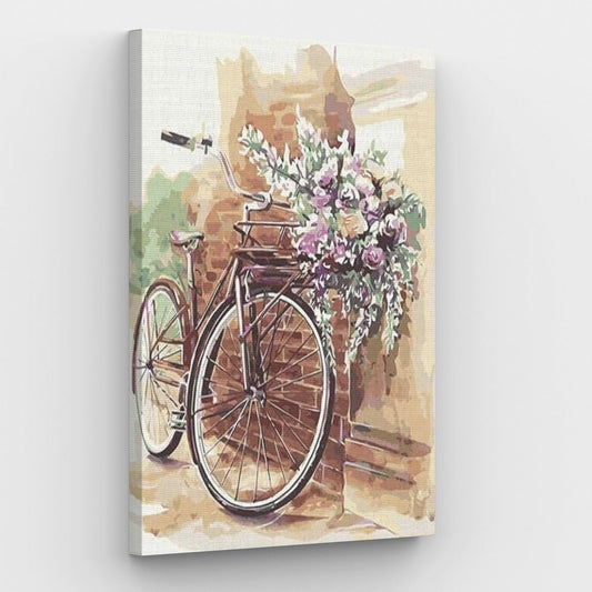 Bicycle Flower Poetry Canvas - Painting by numbers shop