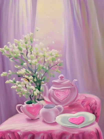 Breakfast Harmony in Pink - Painting by numbers shop