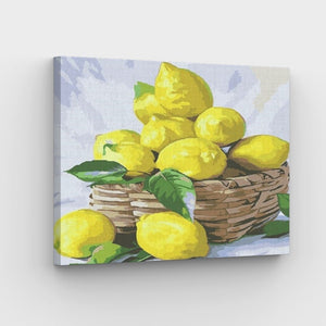 Eimer mit Zitronen Leinwand - Malen-nach-Zahlen-Shop