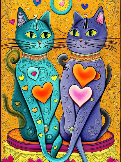 Cat Connection of Love - Painting by numbers shop