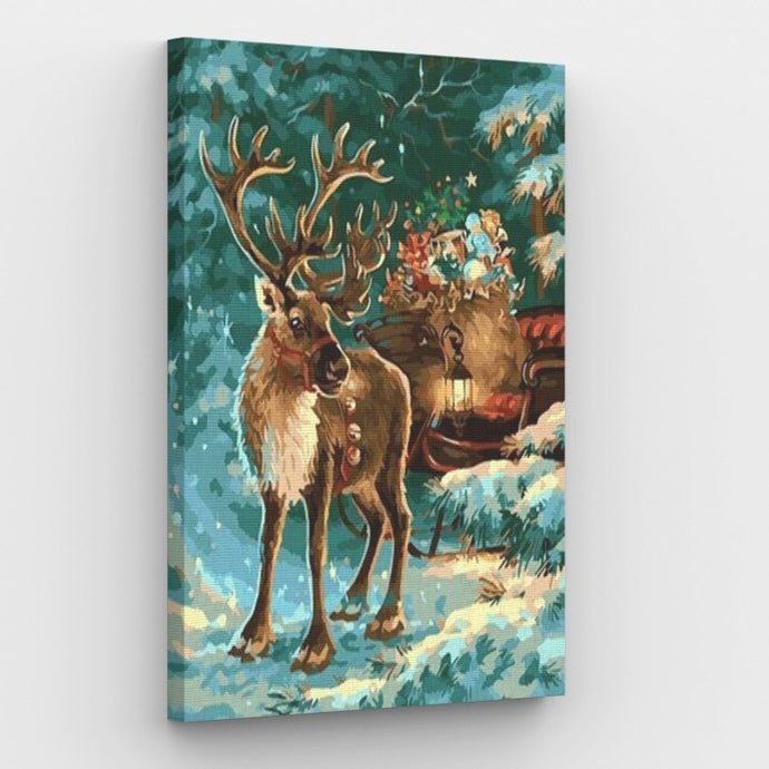 Christmas Moose Canvas - Painting by numbers shop
