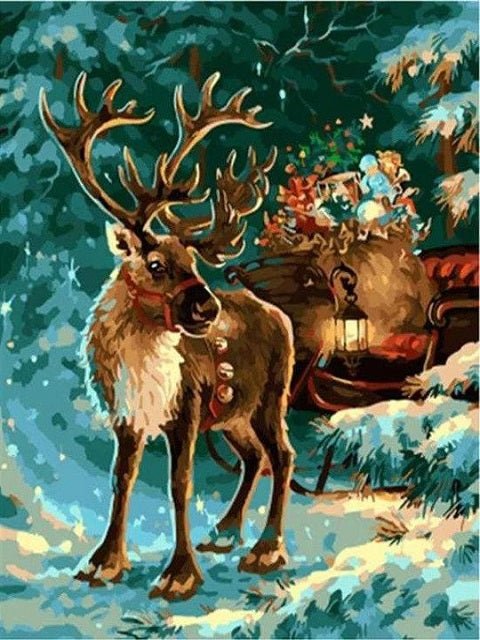 Christmas Moose - Painting by numbers shop