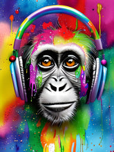 Load image into Gallery viewer, Color Splash Popart Chimp Paint by Numbers
