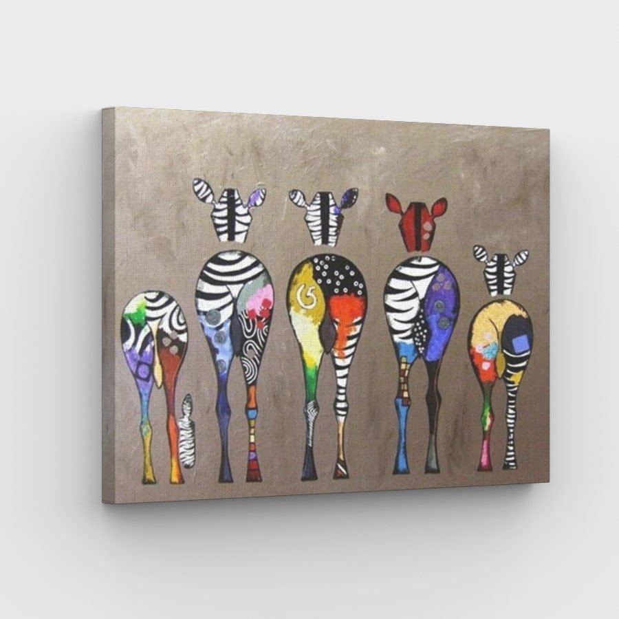 Kleur Zebra's Canvas - Schilderen op nummer winkel