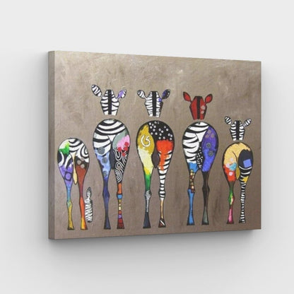 Color Zebras Canvas - Painting by numbers shop